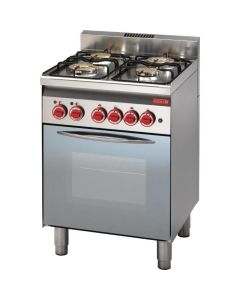 Piano de cuisson à gaz 4 brûleurs - four électrique à convection GN 2/3 - Gastro M