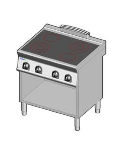 Piano de cuisson électrique vitrocéramique sur placard - 4 plaques - gamme 700 - Tecnoinox