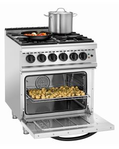 Piano de cuisson à gaz 4 brûleurs 21kW - four électrique à convection 3,1 kW - Bartscher - 