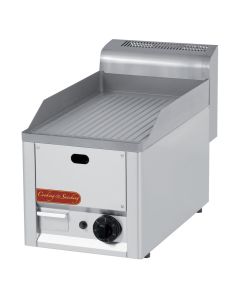 Plancha Gaz Double sur Meuble Plaque de Cuisson Rainurée - 14 kW Pas Cher