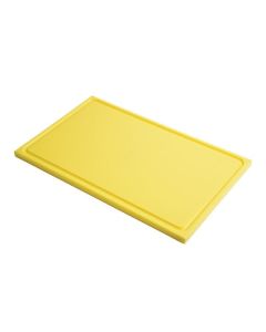 Planche à découper avec rigole haute densité jaune - 325 x 265 mm - Gastro M
