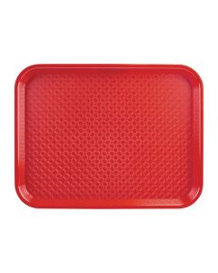 Plateau Fast Food en Plastique Rouge 345x265mm - Kristallon