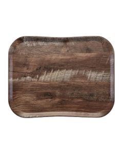 Plateau Polyester Century Aspect Naturel Bois Chêne Foncé - 360x460mm - Cambro