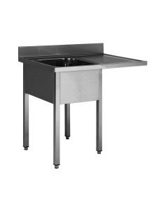 Plonge Inox avec 1 Bac de 600X500X300 MM - L2G - SPLV147-1BG