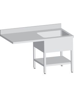 Plonge Inox avec 1 Bac de 600X500X300 MM - L2G - SPLV147-1BD-ETP