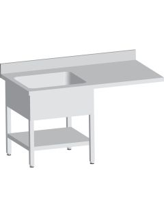 Plonge Inox avec 1 Bac de 600X500X300 MM - L2G - SPLV147-1BG-ETP