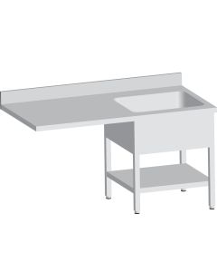 Plonge Inox avec 1 Bac de 600X500X300 MM - L2G - SPLV157-1BD-ETP