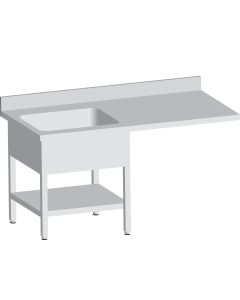 Plonge Inox avec 1 Bac de 600X500X300 MM - L2G - SPLV157-1BG-ETP