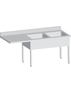 Plonge Inox avec 2 Bacs de 500X500X300 MM - L2G - SPLV187-2BD