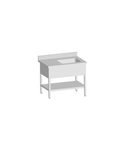 Plonge Inox avec 1 Bac de 600X500X300 MM - L2G - SPL106-1BD-ETP