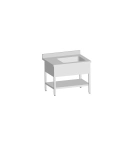 Plonge Inox avec 1 Bac de 600X500X300 MM - L2G - SPL107-1BD-ETP