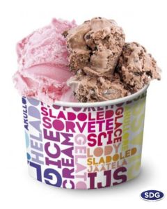 Pot à Glace Carton Texte Coloré 265 ml - SDG - Lot de 1350