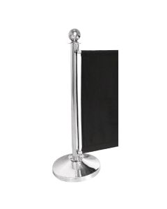 Poteau d'accueil inox chromé à tête ronde 95 cm - Bolero