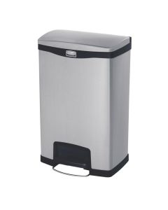 Poubelle à pédale frontale inox Slim Jim Step-On Rubbermaid 50L -