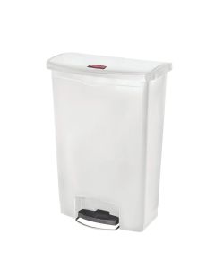 Poubelle à pédale frontale large blanche 90L - Rubbermaid