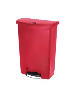 Poubelle à pédale frontale rouge 90 litres - Rubbermaid