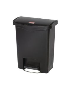 Poubelle à pédale frontale Rubbermaid Slim Jim noire 30L