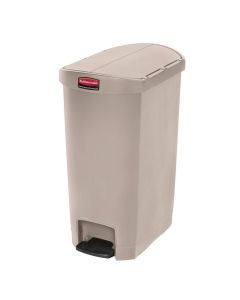 Poubelle à pédale latérale Rubbermaid Slim Jim 50L beige -