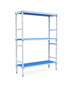 Rayonnage Aluminium 3 Niveaux Compatible Bac GN 1/1 - L 715 à 1950 mm - Pujadas