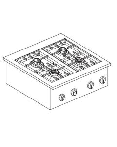 Réchaud à Gaz Drop-In - 4 Feux 3,5 kW - Combisteel