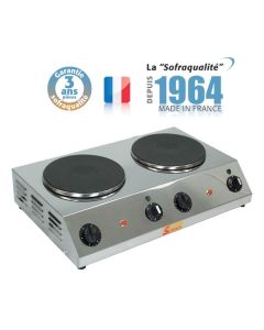 Réchaud Electrique Professionnel - 2 plaques - Diamètre 220 mm - Sofraca