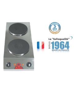 Réchaud Electrique Professionnel - 2 plaques en profondeur - Diamètre 220 mm - Sofraca