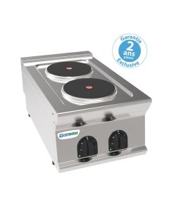 Réchaud Electrique Professionnel à poser - 2 plaques rondes - gamme 700 - Tecnoinox