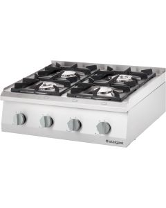 Réchaud Gaz à Poser 4 Brûleurs 20.5 kW (3.5 + 2x5 +7) - G20 ou G30 - Stalgast