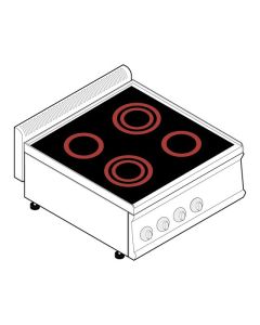 Réchaud vitrocéramique - 4 plaques - gamme 700 - Tecnoinox