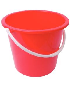 Seau Rond en Plastique 10 L Rouge - Jantex