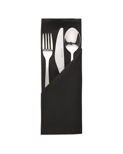 Serviette Noire en Polyester 510 x 510 mm - Lot de 10 - Mitre