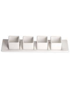 Set de 4 Bols Carrés Porcelaine Ecru - Lot de 3 - Stalgast