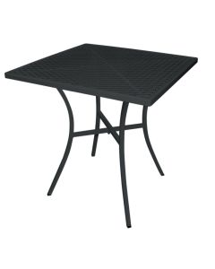 Table bistro carrée noire 70 cm en acier ajouré -