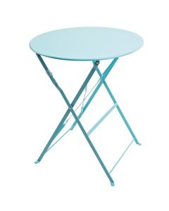 Table de Terrasse Bleu Turquoise en Acier Ronde 600 mm - Bolero