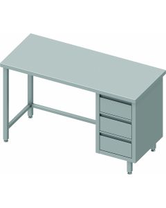 Table de Travail Inox Avec 3 Tiroirs - Gamme 800 - Stalgast