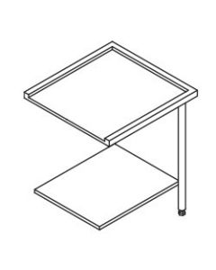 Table Entrée et Sortie en Angle Lave-Vaisselle à Capot Paniers 600 x 500 - Accrochage Droite/Gauche - L 700 mm - Elettrobar