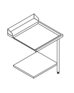 Table Entrée et Sortie en Angle Lave-Vaisselle à Capot Paniers 600 x 500 - Accrochage Droite - L 700 mm - Elettrobar