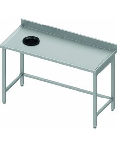 Table Inox Adossée - Vide Ordure à Gauche - Profondeur 800 - Stalgast
