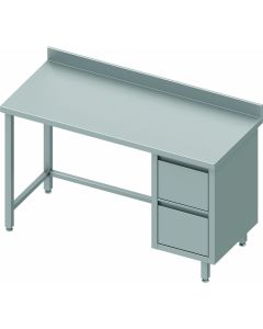 Table Inox Avec 2 Tiroirs A Droite - Gamme 600 - Stalgast