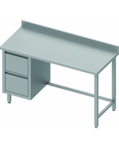 Table Inox Avec 2 Tiroirs A Gauche - Gamme 600 - Stalgast