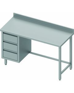 Table Inox Avec 3 Tiroirs A Gauche - Gamme 600 - Stalgast
