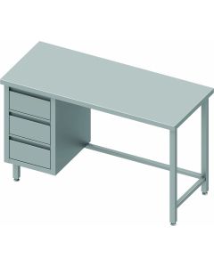 Table Inox Cuisine Professionnelle Avec 3 Tiroirs - Gamme 700 - Stalgast