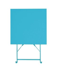Table de Terrasse Bleu Turquoise en Acier Carrée 600 mm - Bolero
